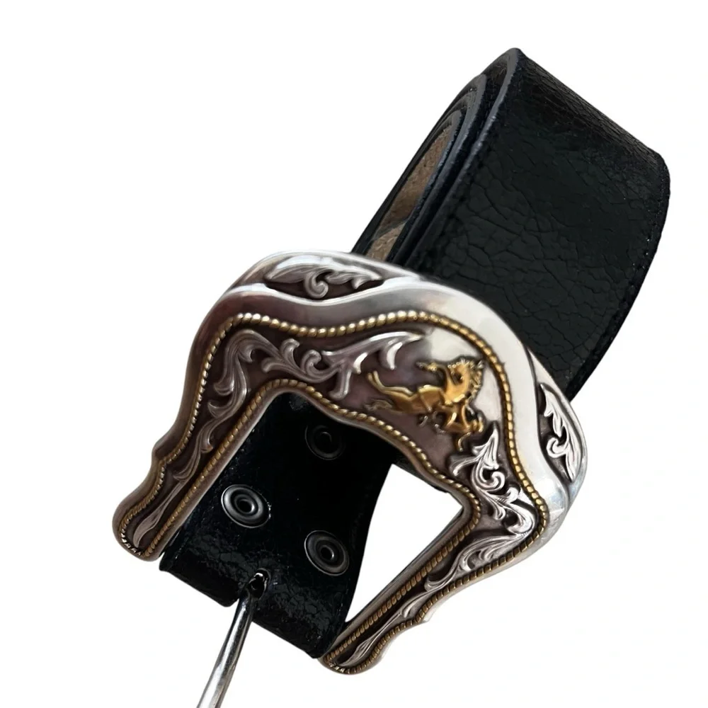 NWOT Black Leather Rodeo Belt Men’s 34 Medium